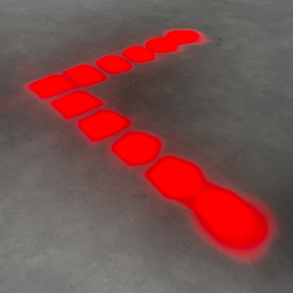 Angled line of dots