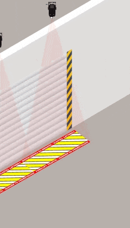 An animation that shows how Laserglow's Projected Solutions can increase hazard awareness for both pedestrians and vehicle operators